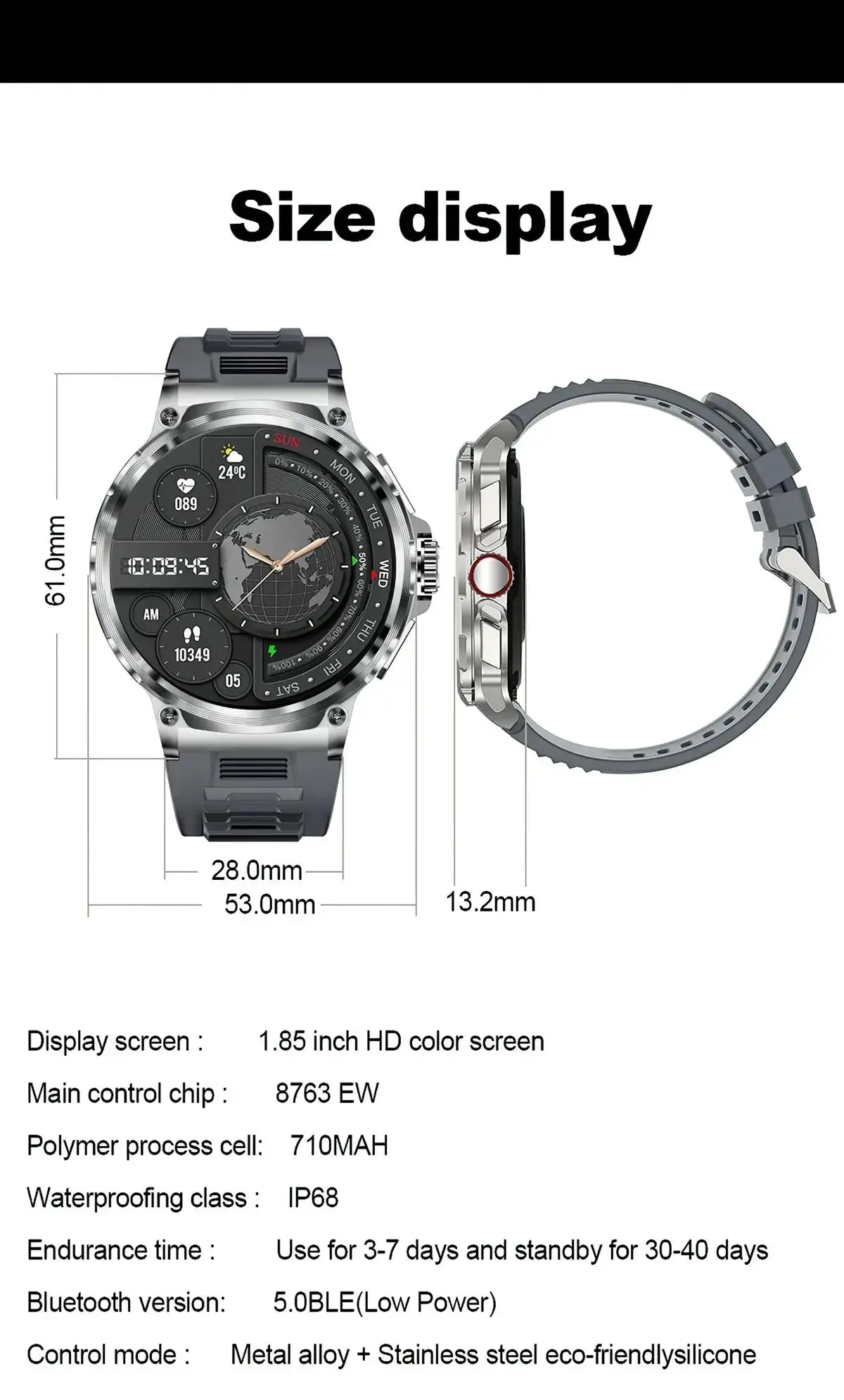 1.85" Ultra HD Smart Watch