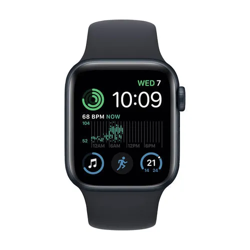 Apple Watch SE 2 (2022) 40mm (GPS CELLULAR) - Midnight Aluminum Case With Midnight Sport Band- Size:M/S - (MNTM3LL/A)