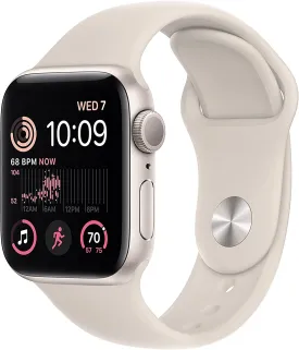 Apple Watch SE 2 (2022) 40mm (GPS CELLULAR) - Starlight Aluminum Case with Starlight Sport Band  - Size:M/S - (MNTK3LL/A)