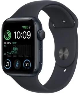 Apple Watch SE 2 (2022) 44mm (GPS CELLULAR) - Midnight Aluminum Case with Midnight Sport Band - Size: M/L - (MNU03LL/A)