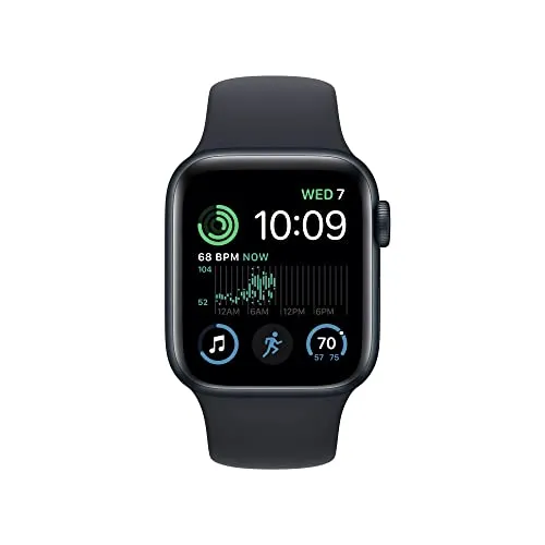 Apple Watch SE (2nd Gen) (GPS, 40mm) - Midnight Aluminum Case with Midnight Sport Band, M/L (Renewed)