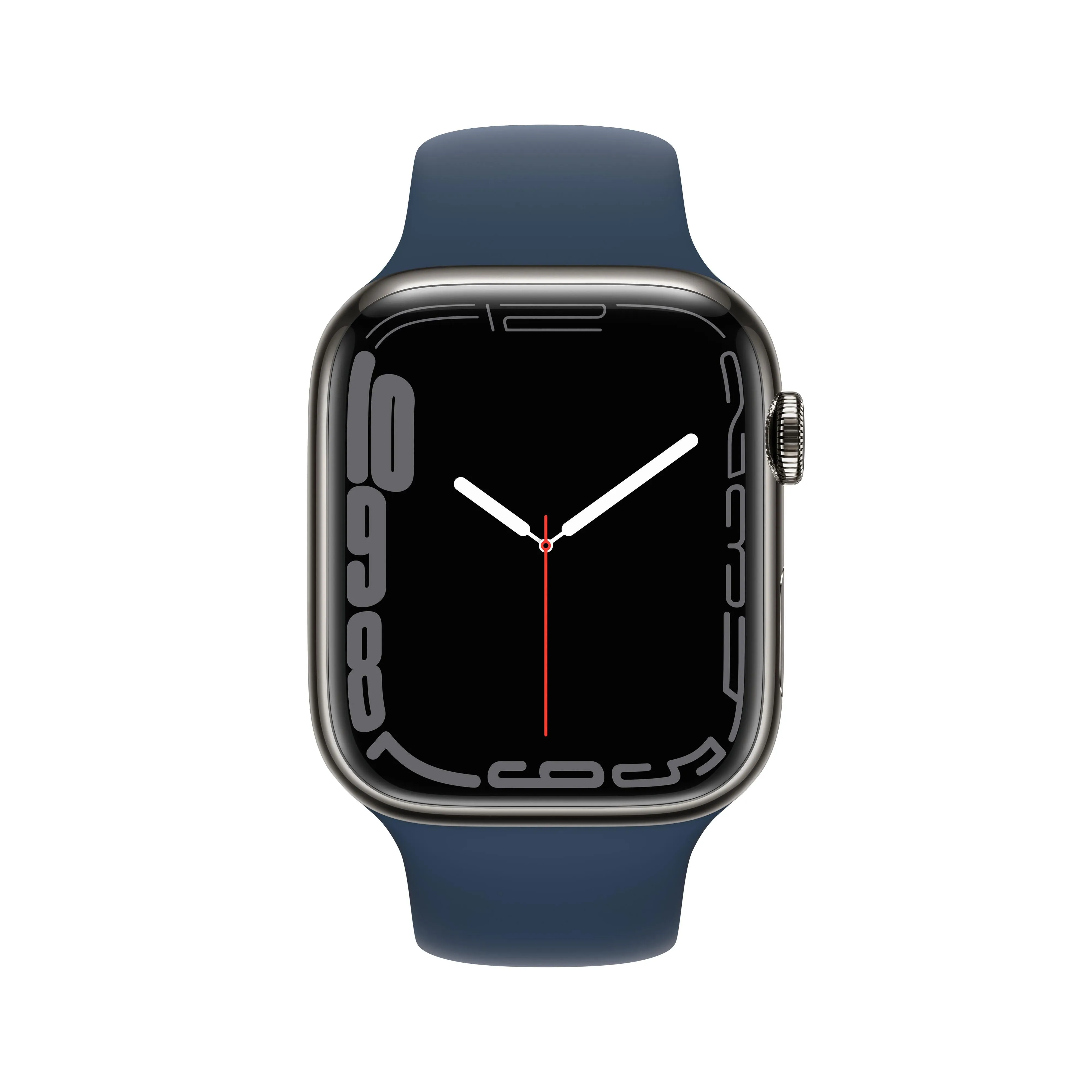 Apple Watch Series 7 GPS   Cellular 41mm Graphite Stainless Steel Case with Abyss Blue Sport Band - Regular