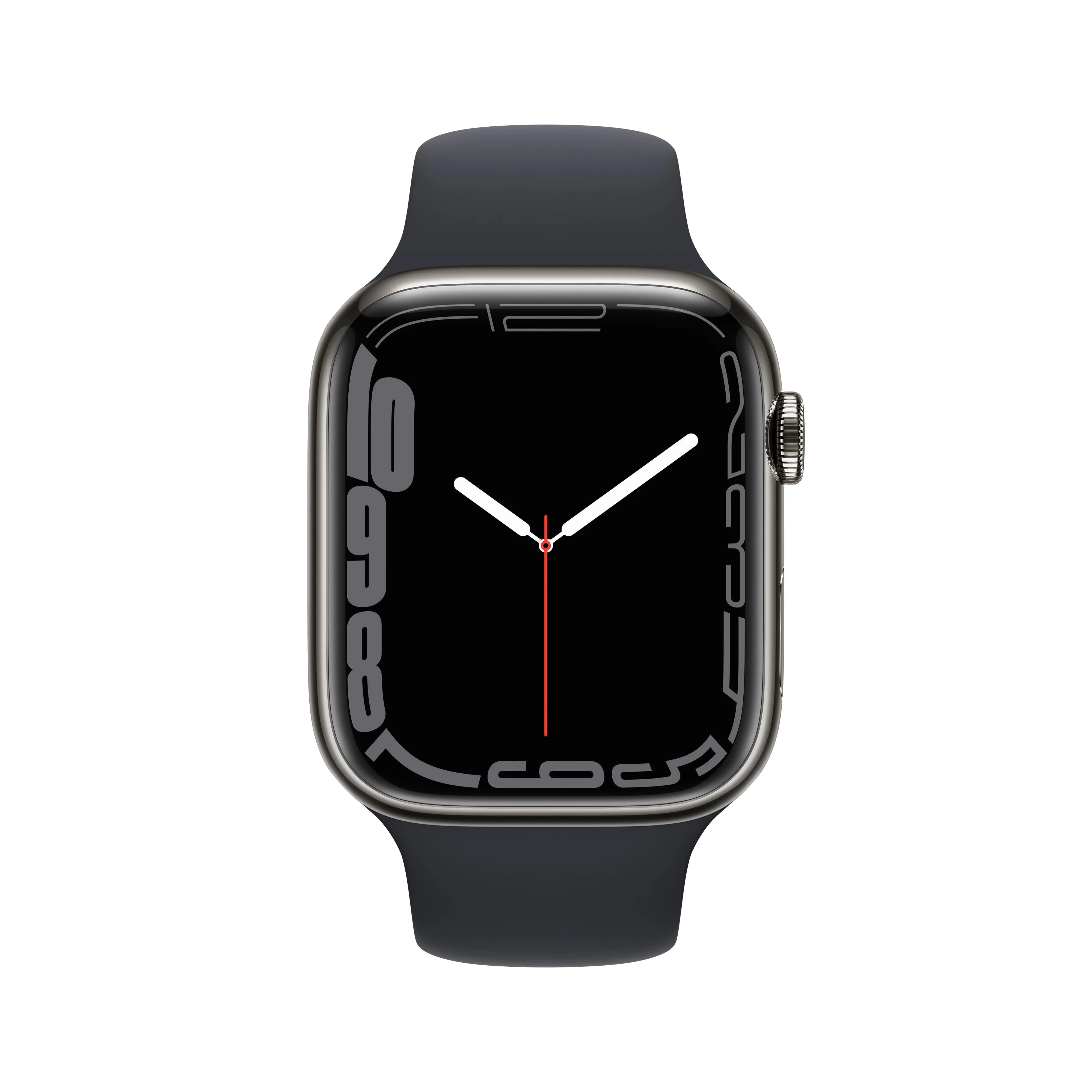 Apple Watch Series 7 GPS   Cellular, 45mm Graphite Stainless Steel Case with Midnight Sport Band - Regular