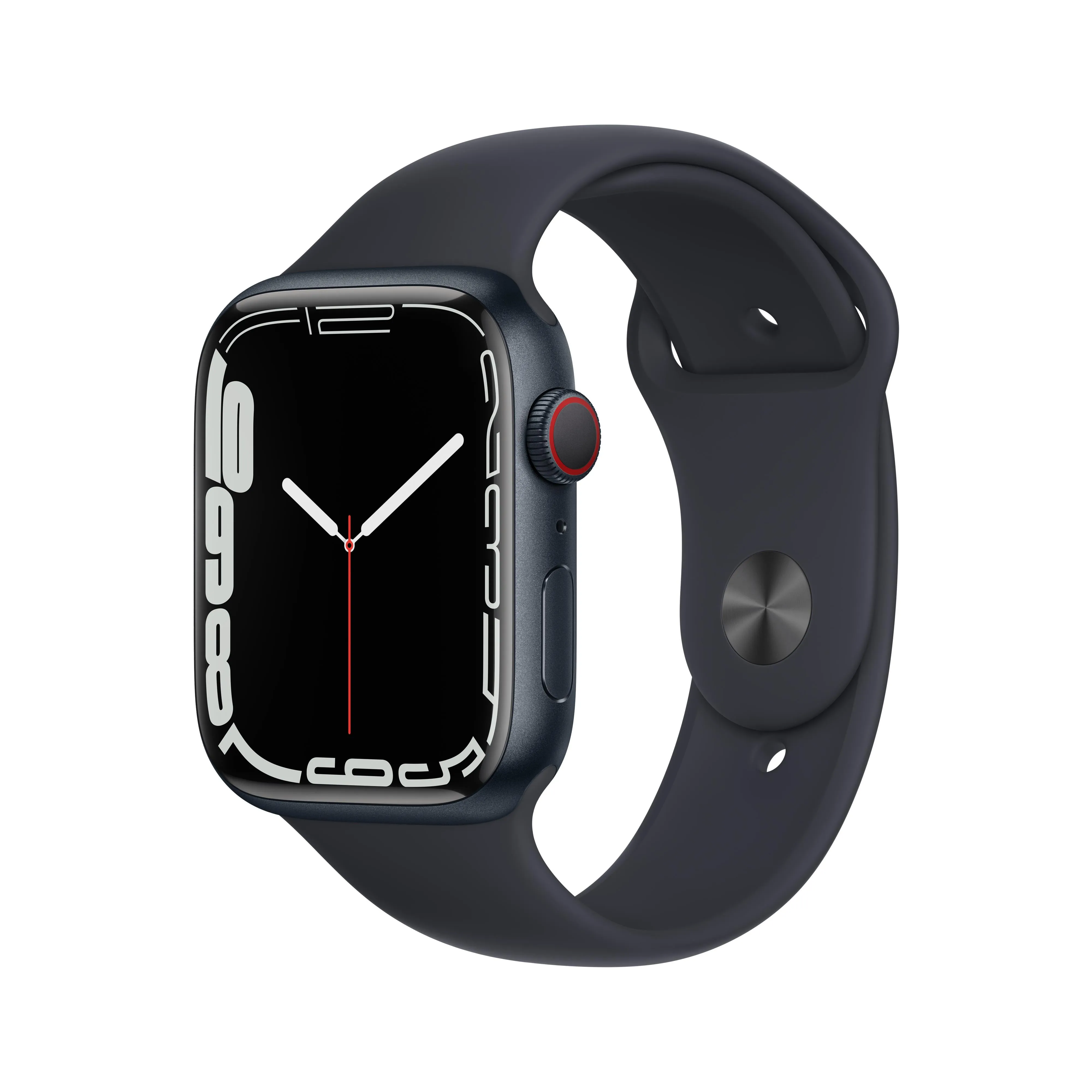 Apple Watch Series 7 GPS   Cellular, 45mm Midnight Aluminium Case with Midnight Sport Band - Regular