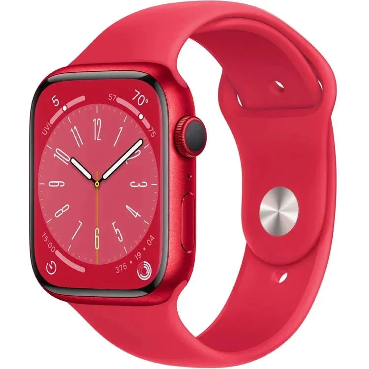 Apple Watch Series 8  45mm (GPS CELLULAR) Red Aluminum Case with Red Sport Band Size:M/L (MNVU3LL/A)