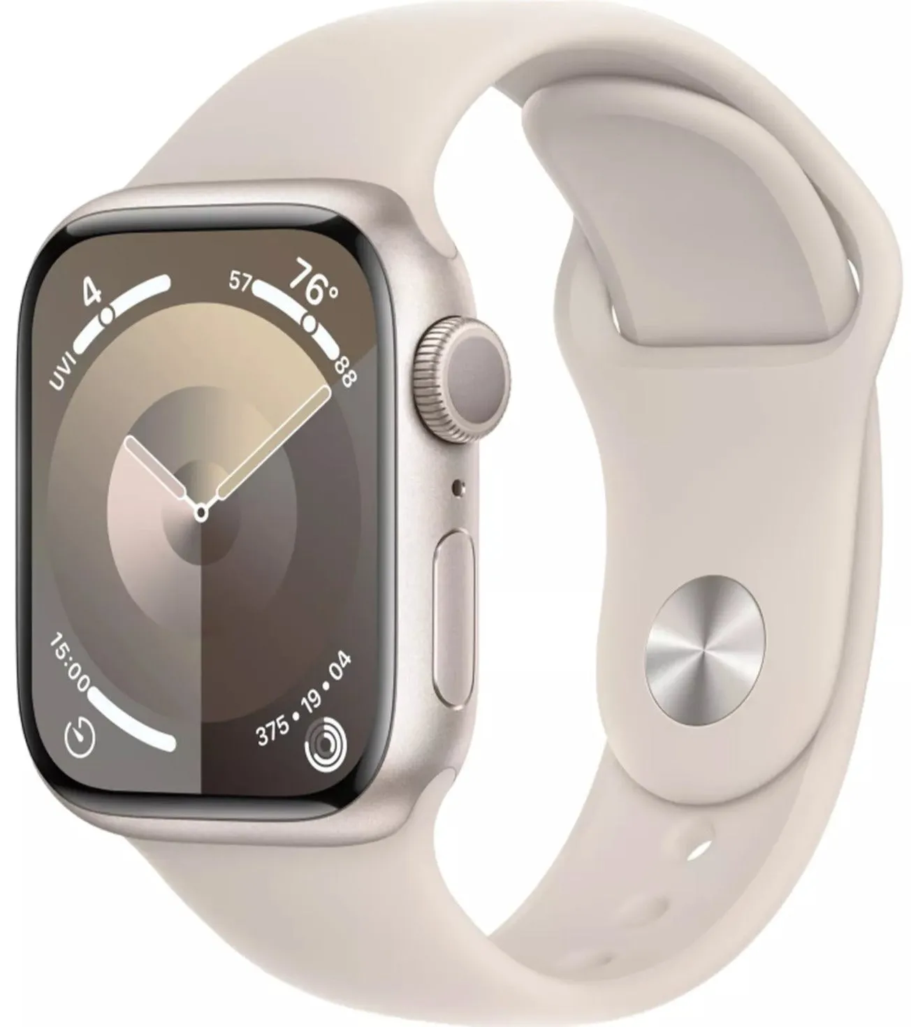 Apple Watch Series 9 (GPS) 41mm Starlight Aluminum - Starlight Sport Band S/M (MR8T3LL/A)