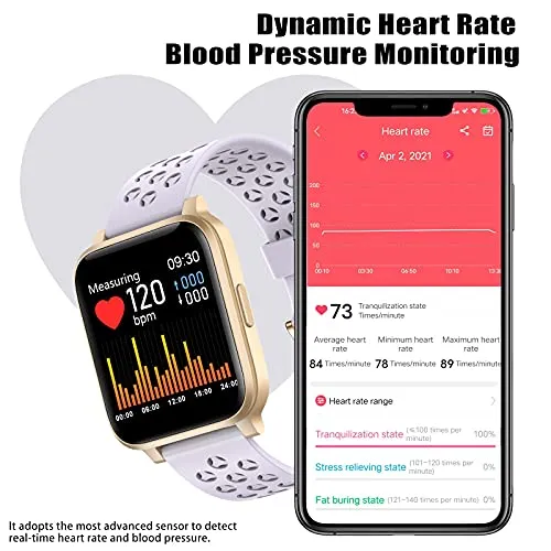 ASWEE Smart Watch for Women Men, Fitness Trackers with Blood Oxygen, Heart Rate and Sleep Monitor, Pedometer Step Counter Watch with 5ATM Waterproof, Smartwatch Compatible with iPhone Android Phones