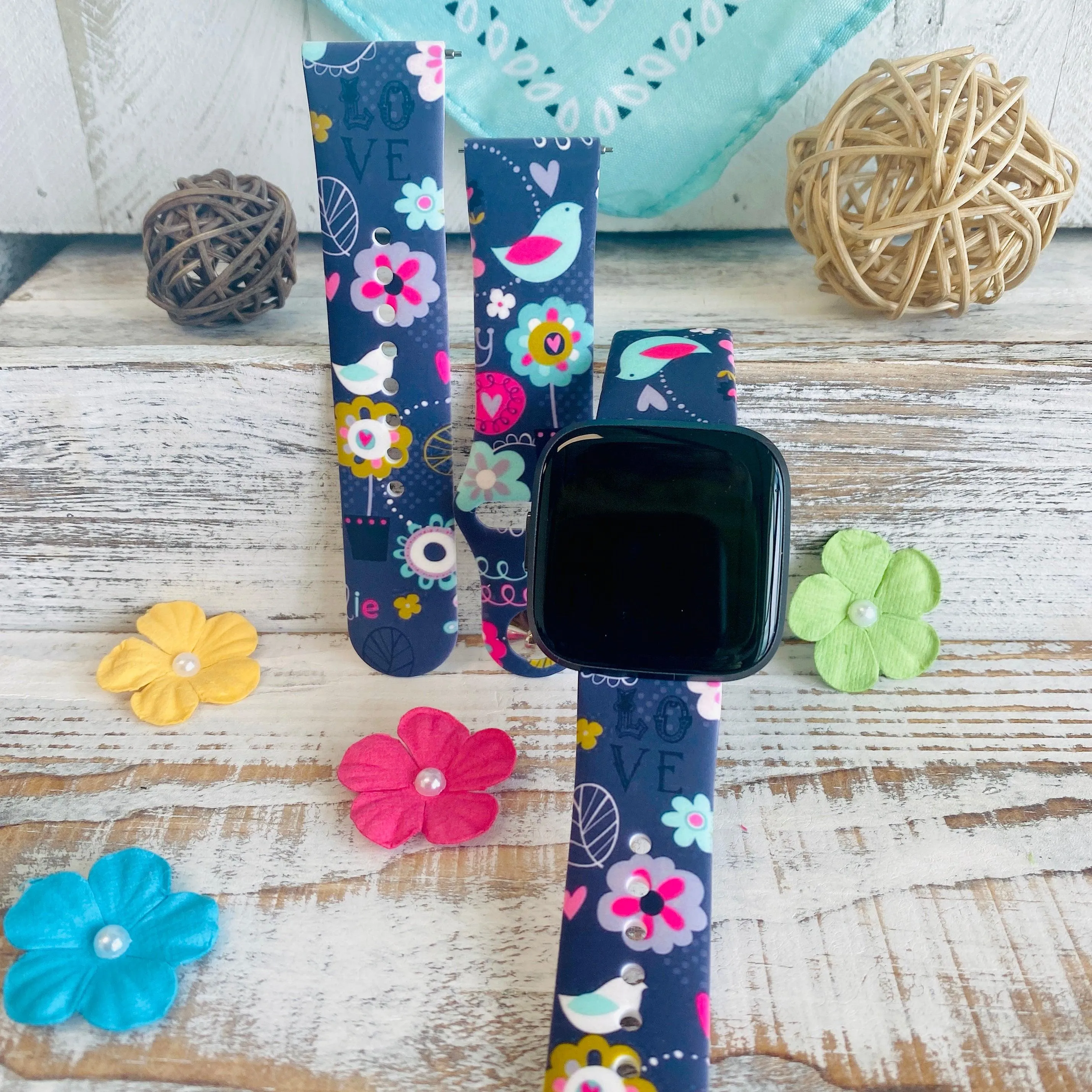 Birdie Print Silicone Band For Fitbit Versa 1/2