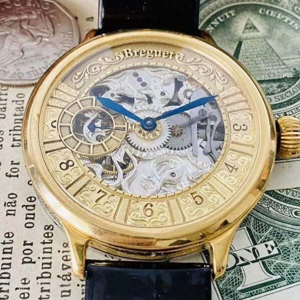 Breguet Wristwatch Antique Vintage Smoseco Men's Gold