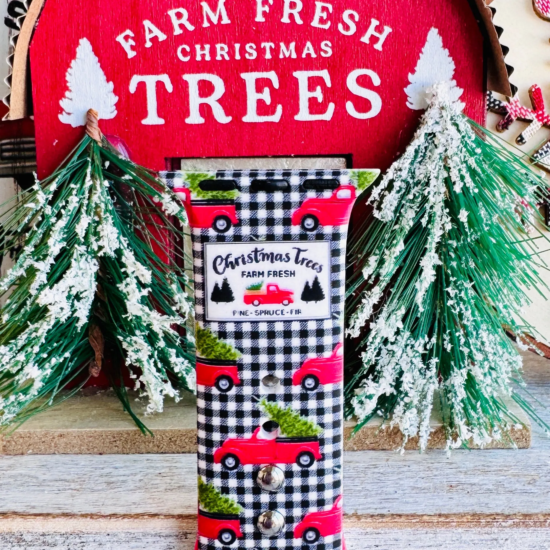 Farm Fresh Christmas Print Silicone Band For Apple Watch