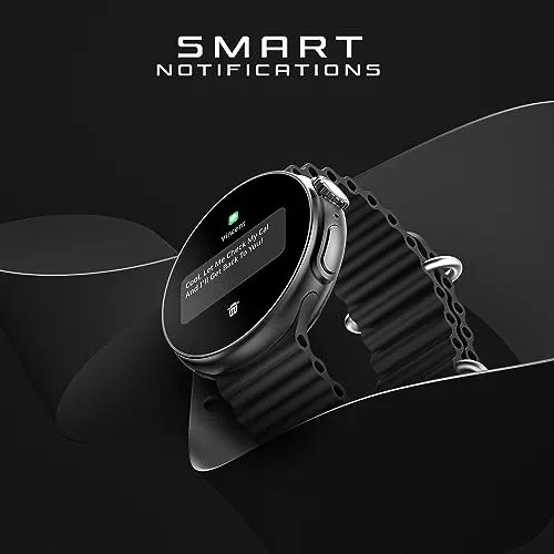 Fire-Boltt Asteroid 1.43” Super AMOLED Display Smart Watch, One Tap Bluetooth Calling, 466 * 466 px Resolution, 123 Sports Modes, in-Built Voice Assistance, 350mAh Large Battery (Black)