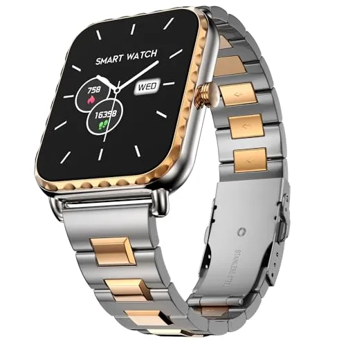 Fire-Boltt Jewel Luxury Stainless Steel Smart Watch - 1.85 Display, 320x386 Resolution, 600 NITS Brightness, 60Hz Refresh Rate, 120 Sports Modes, IP67 Water Resistant