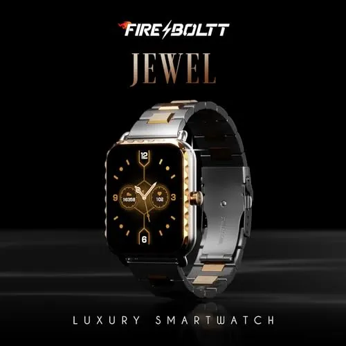 Fire-Boltt Jewel Luxury Stainless Steel Smart Watch - 1.85 Display, 320x386 Resolution, 600 NITS Brightness, 60Hz Refresh Rate, 120 Sports Modes, IP67 Water Resistant