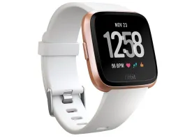 Fitbit Versa Smart Watch, Rose Gold /White , One Size - Certified Refurbished