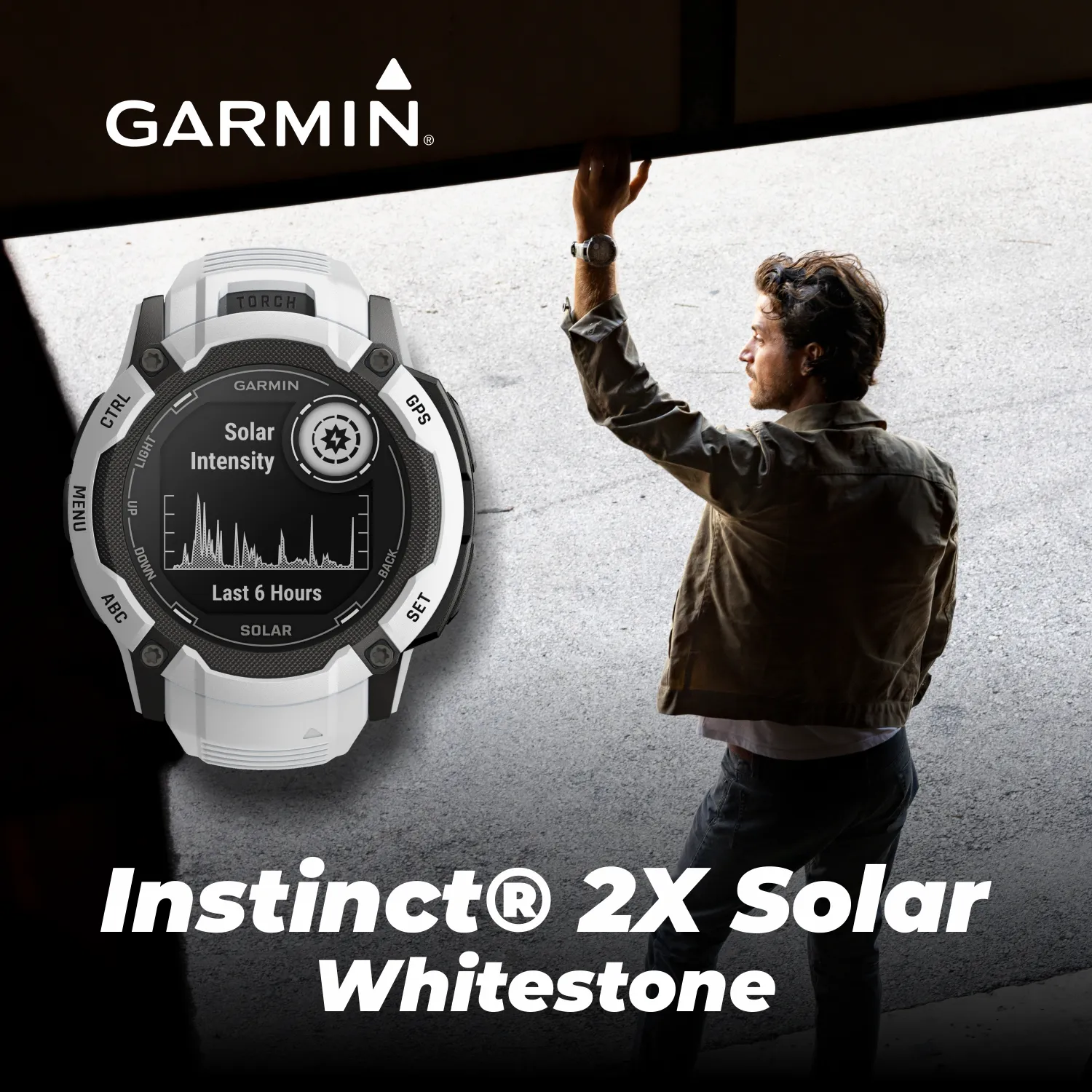 Garmin Instinct 2X Solar Series Rugged GPS Men Smartwatch with Power Glass Lens, LED Flashlight