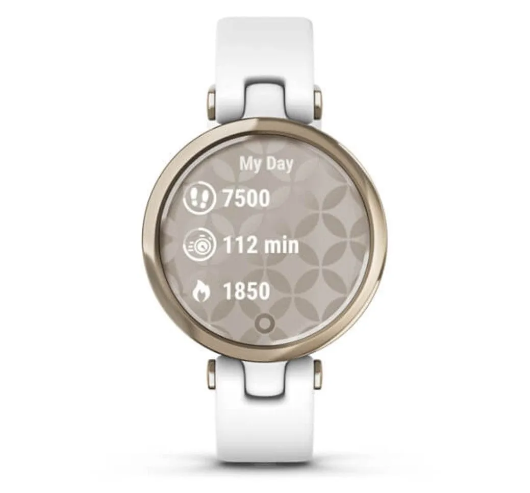 Garmin Lily Sport Edition Cream Gold Bezel with White Case and Silicone Band - Certified Refurbished