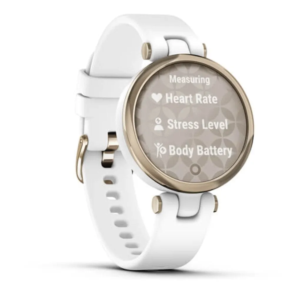 Garmin Lily Sport Edition Cream Gold Bezel with White Case and Silicone Band - Certified Refurbished