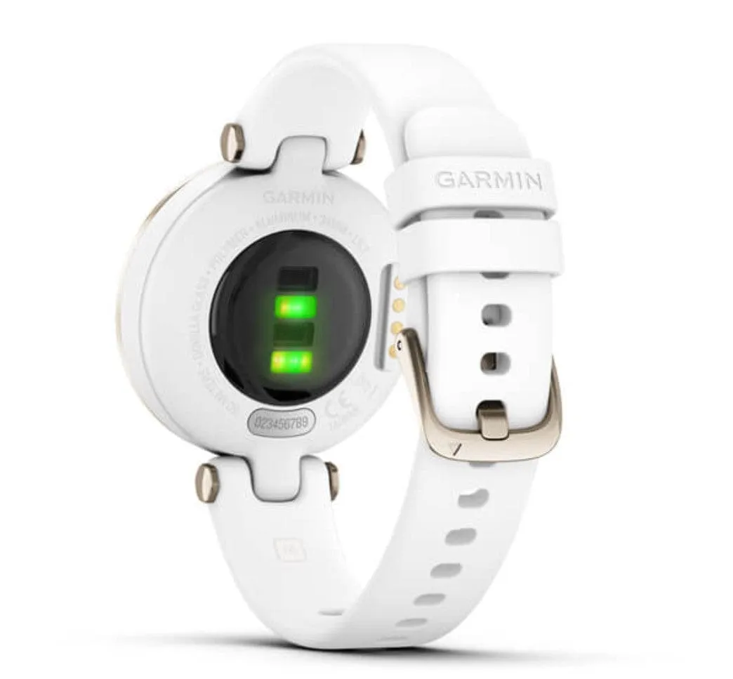 Garmin Lily Sport Edition Cream Gold Bezel with White Case and Silicone Band - Certified Refurbished