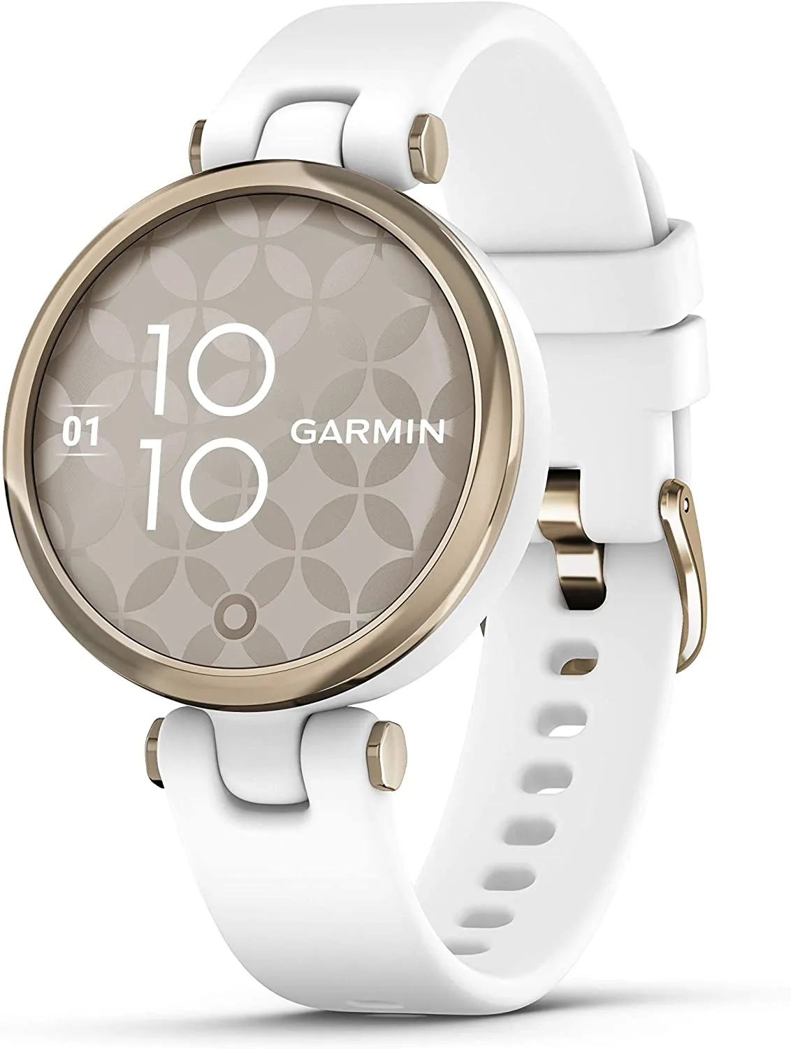 Garmin Lily Sport Edition Cream Gold Bezel with White Case and Silicone Band - Certified Refurbished