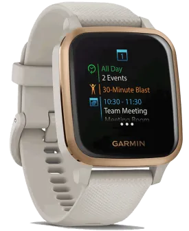 Garmin Venu SQ GPS Smart Watch | Music Edition | Light Sand/Rose Gold