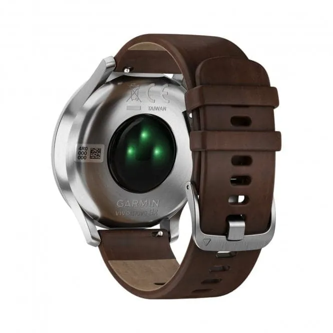 Garmin Vívomove HR Black with Brown Leather Band 010-01850-04