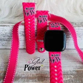 #Girlboss Print Silicone Band For Fitbit Versa 1/2