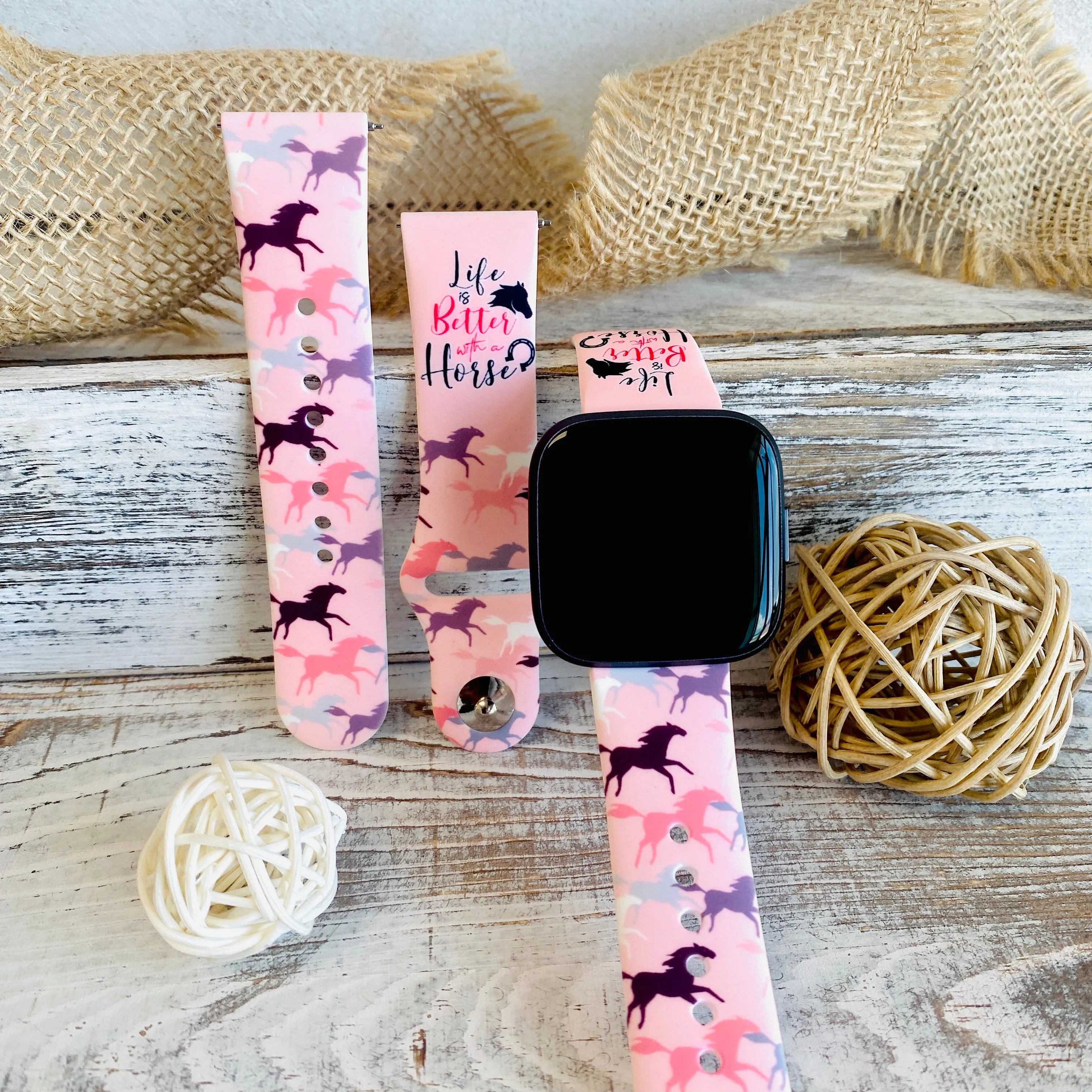 Horse Life Print Silicone Band For Fitbit Versa 1/2