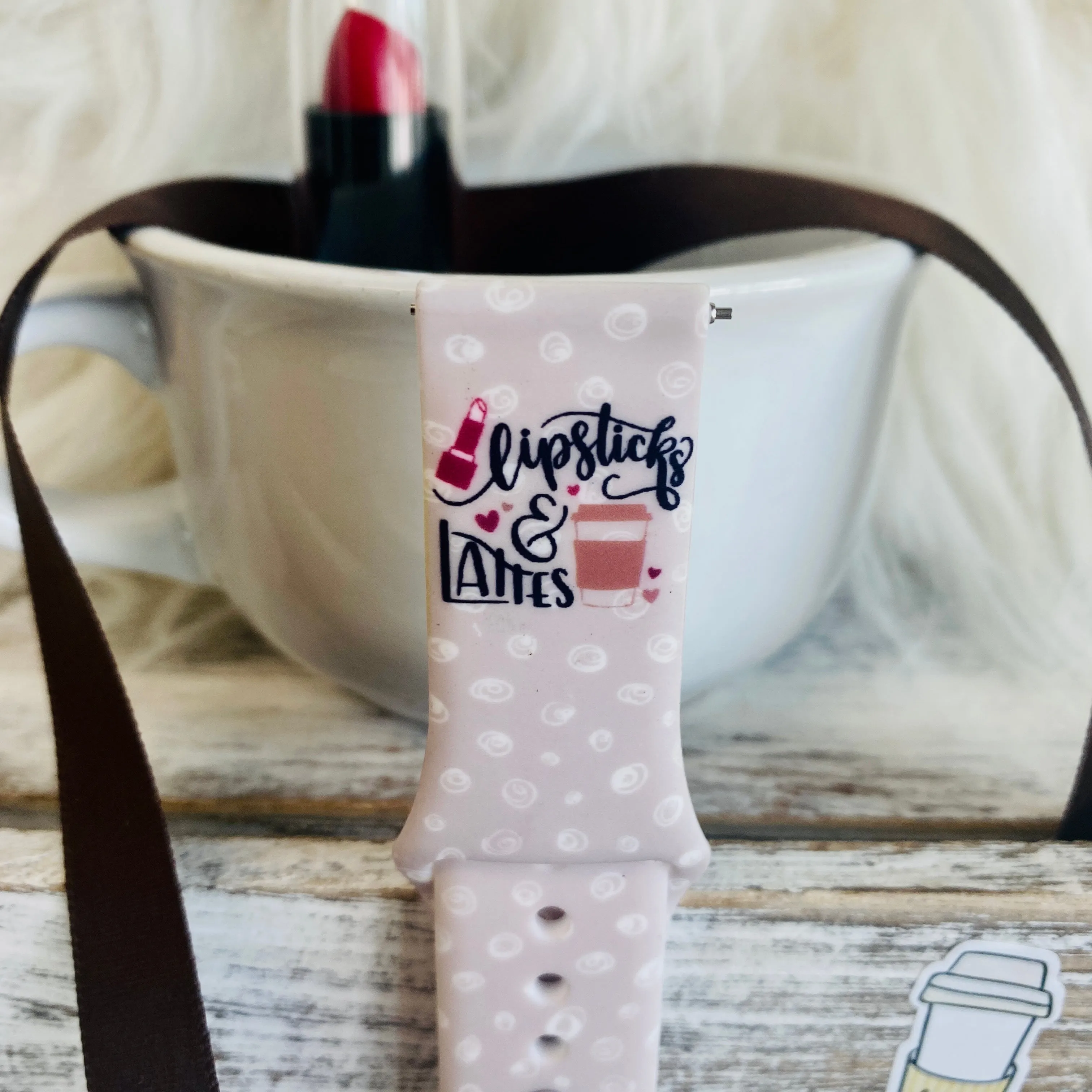 Lipstick & Latte's Print Silicone Band For Fitbit Versa 1/2