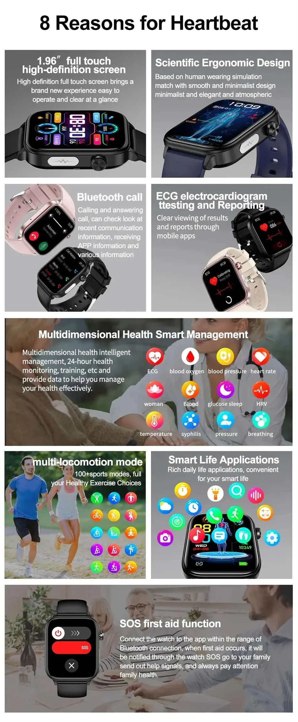 Medical Grade Smart Watch - 1.96"