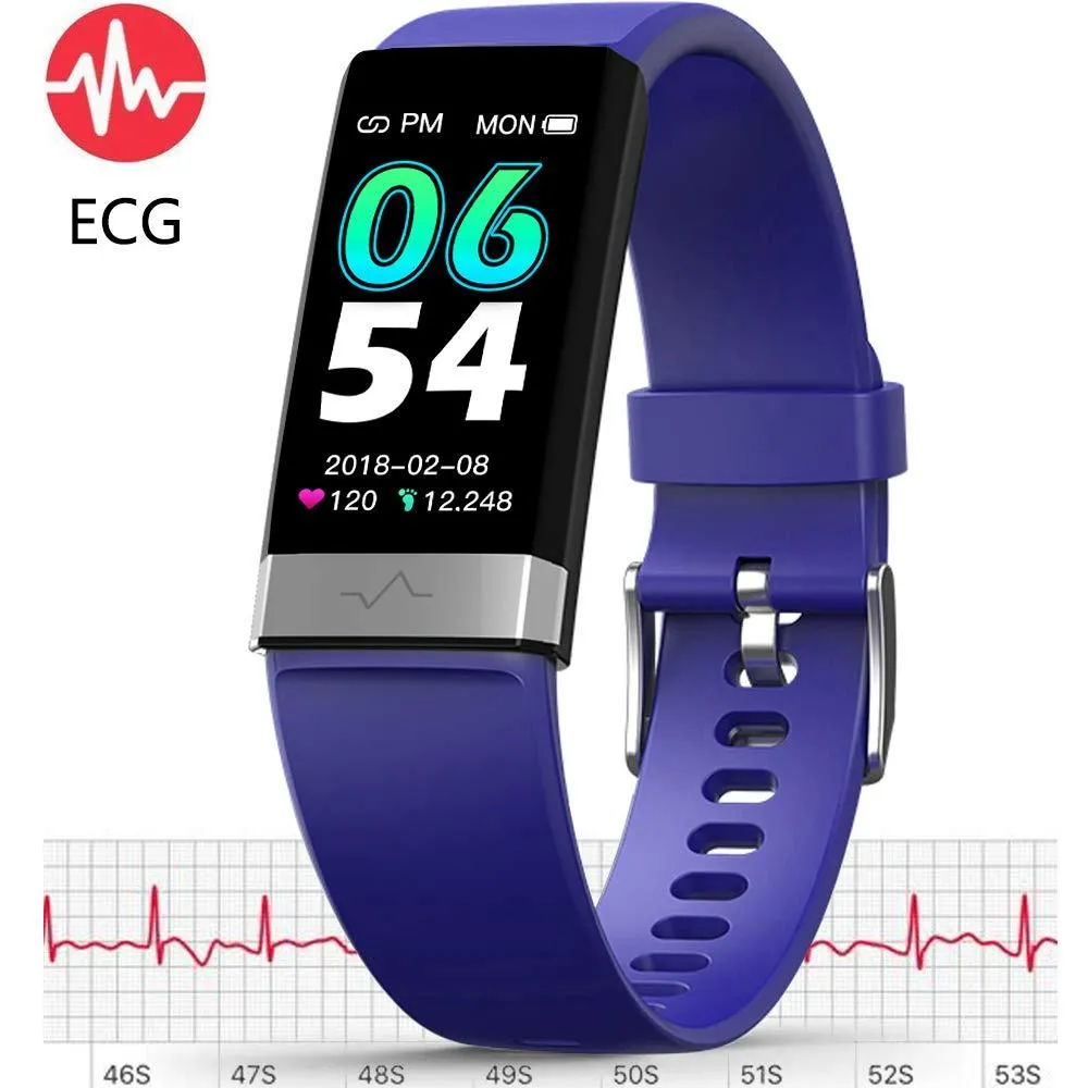 MorePro V19 Fitness Tracker ECG Monitor & Sleep Monitor Blue