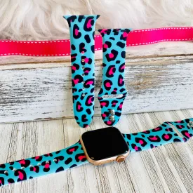 Neon Leopard Silicone Band For Apple Watch