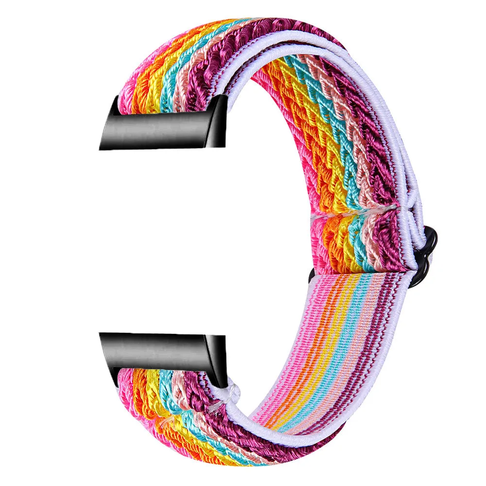 Nylon Elastic Bracelet Band Loop For Fitbit Charge 5 4 3 2 Woven Sports Watch Wrist Strap For Fitbit Charge 3 4 se