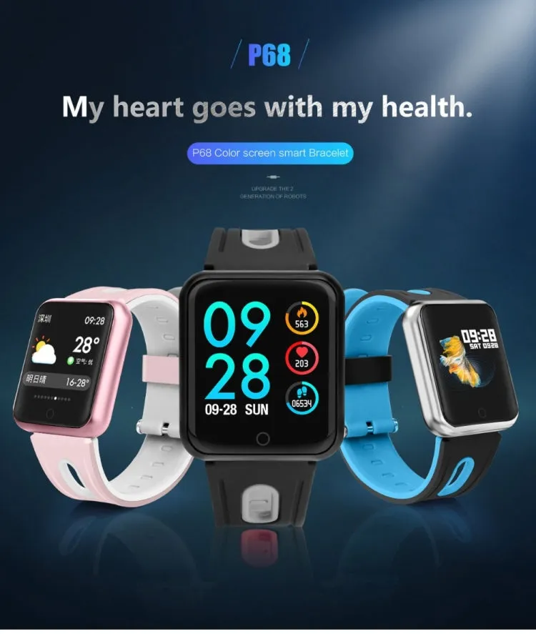 P68 Smart Watches Heart Rate Monitor Blood Pressure Activity Tracker