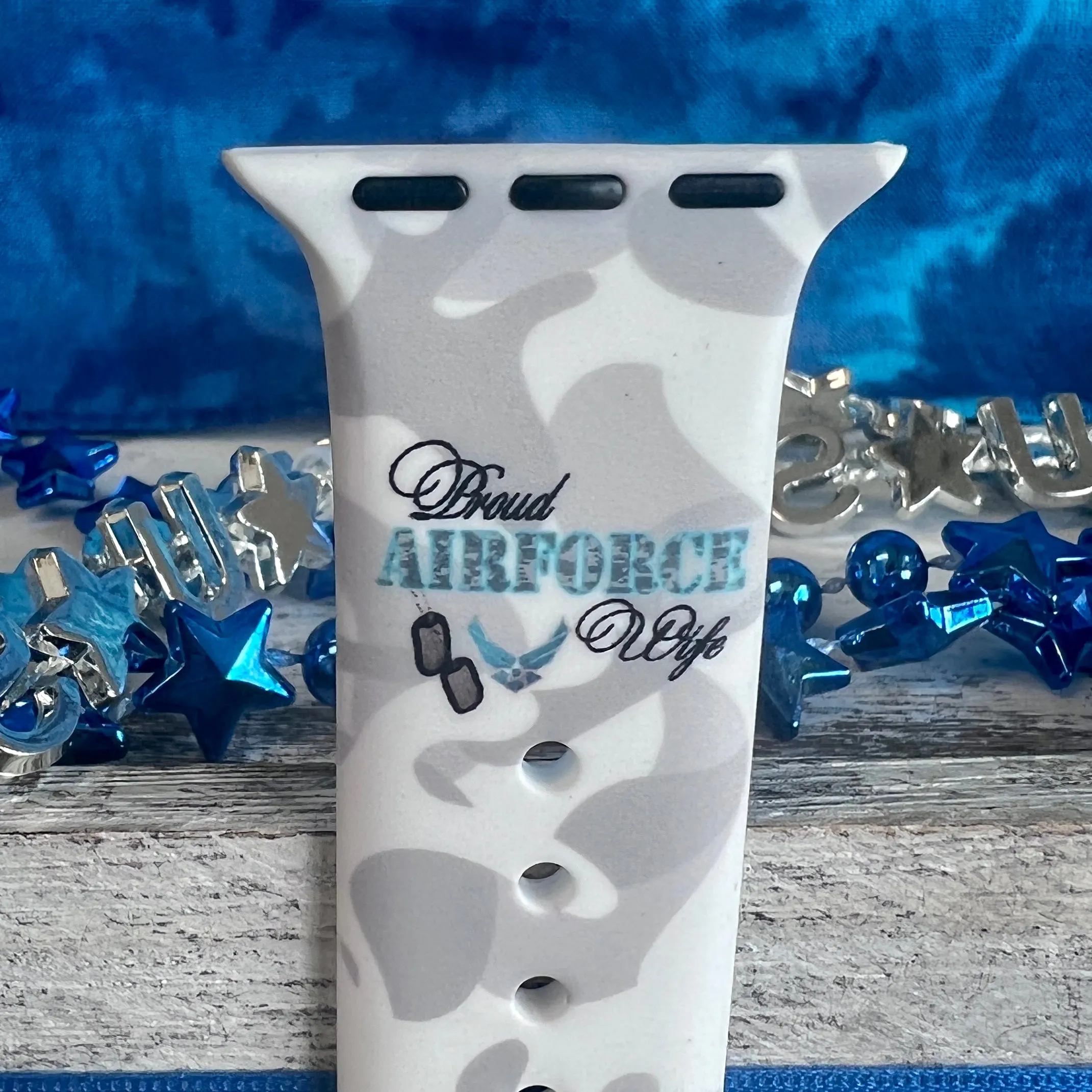 Proud Air Force Wife Print Silicone Band For Apple Watch