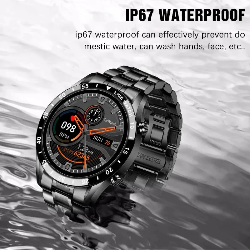 "2022 Smartwatch with Bluetooth Call, Heart Rate Monitoring, Music Control, and Waterproof Design for Men's Sports"