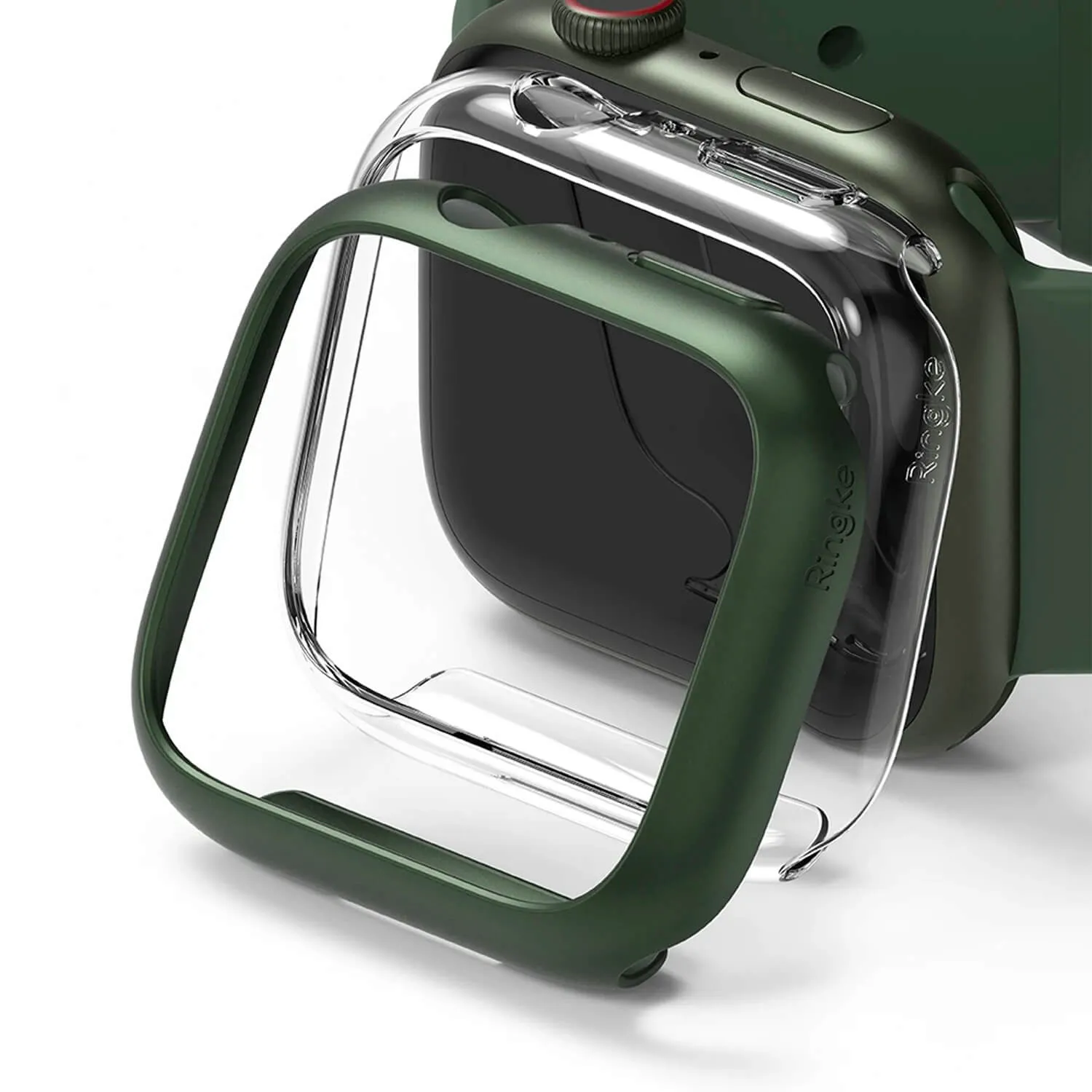 Ringke Apple Watch Series 9 / 8 / 7 45mm Case Clear Deep Green 2 Pack