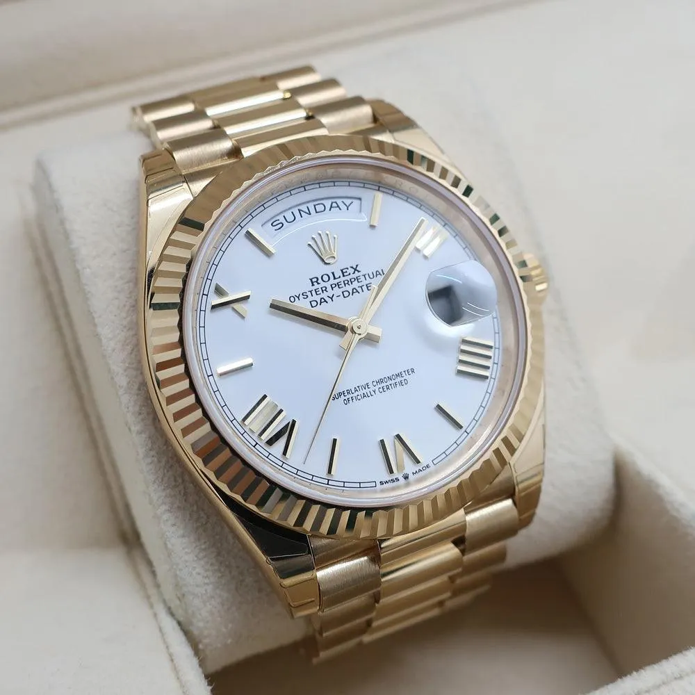 Rolex Day-Date 228238 White Roman YG 2023 Automatic Men's Watch