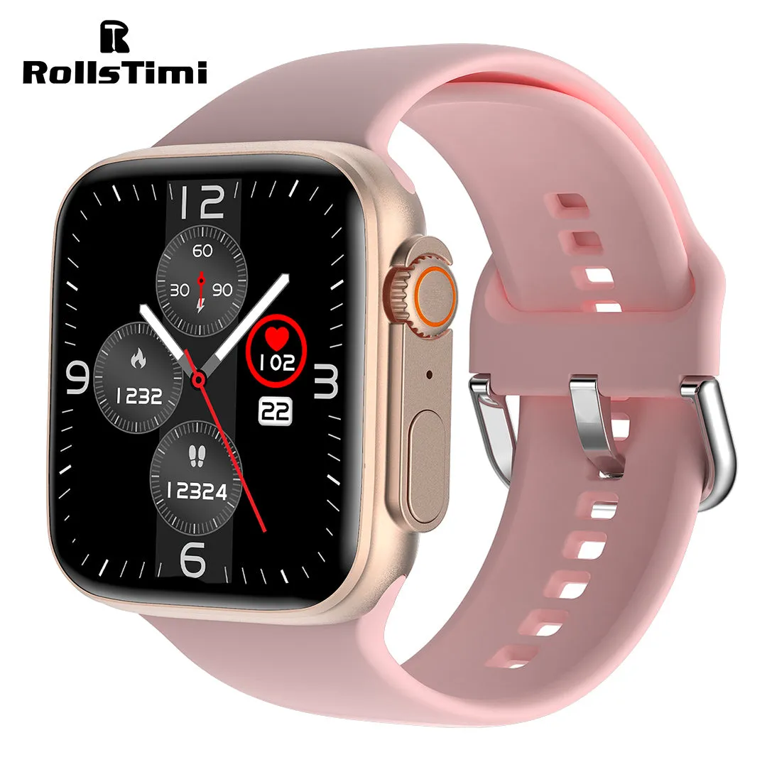 RollsTimi RT18 Fashion Men's Smartwatches Sports Fitness Tracker Waterproof Smart Watch for Women Heart Rate Blood Pressure Monitor, Bluetooth Calls