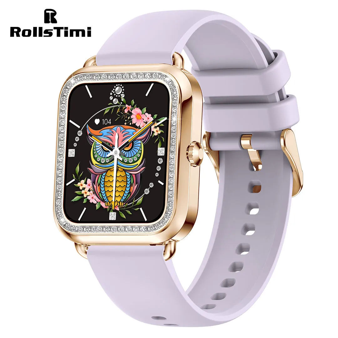 RollsTimi RTI98 Women's Smartwatch Luxury Fashion Fitness Tracker Sport Smart Watches for Women, Bluetooth Call Heart Rate Blood Pressure Monitoring