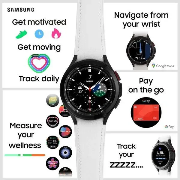 Samsung Galaxy Watch4 Classic Smart Watch Rotating Bezel Health Monitor Fitness Tracker 4G 46mm Silver