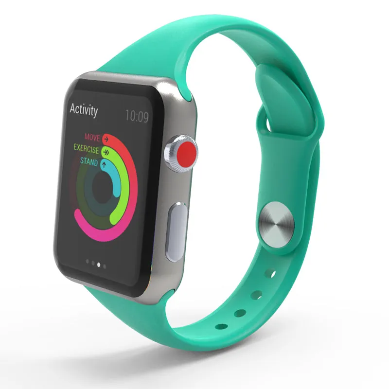 Slim Solid Color Silicone Band For Apple Watch Multiple Colors Available