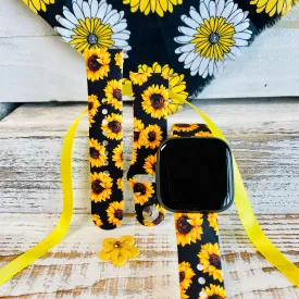 Sunflower Print Silicone Band For Fitbit Versa 1/2