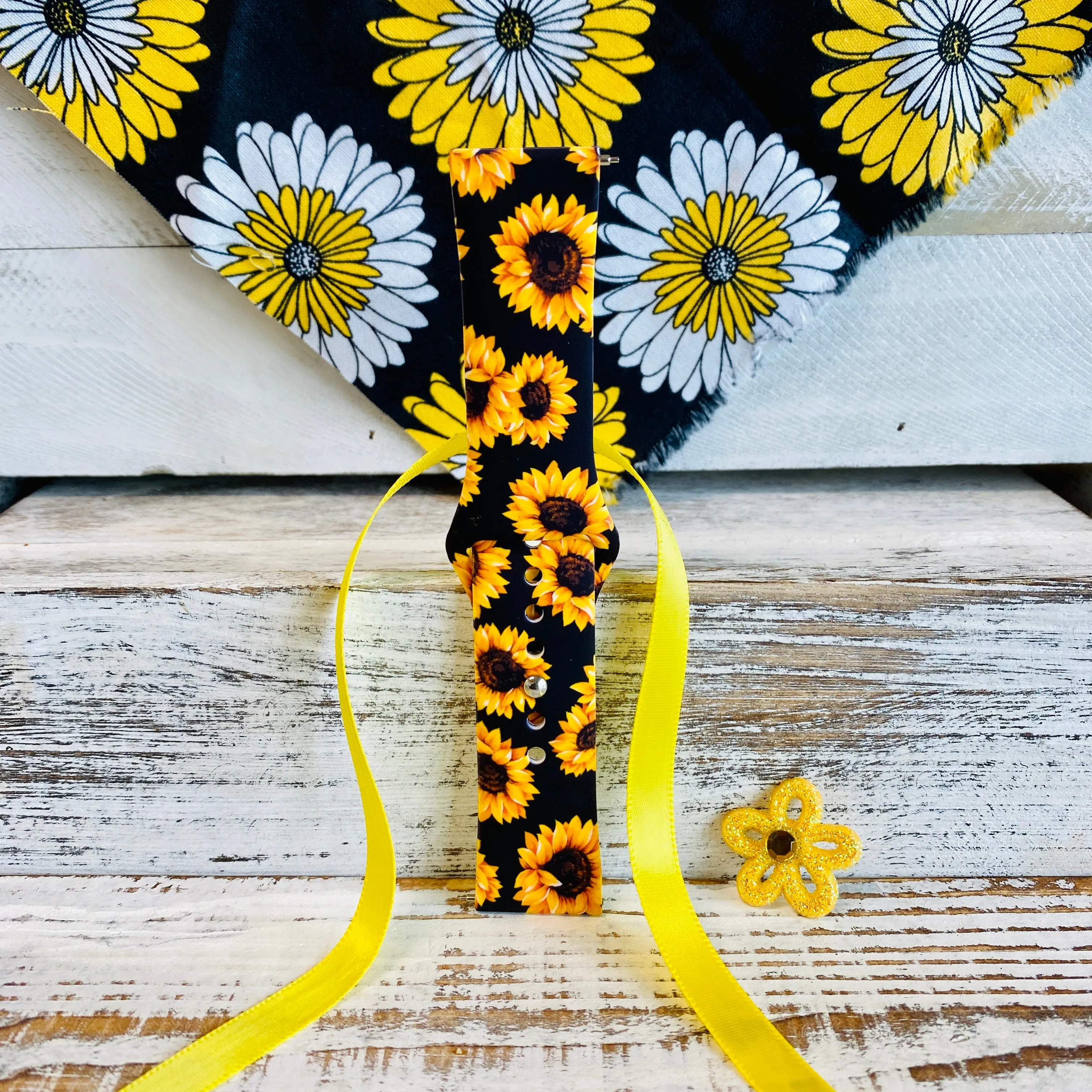 Sunflower Print Silicone Band For Fitbit Versa 1/2