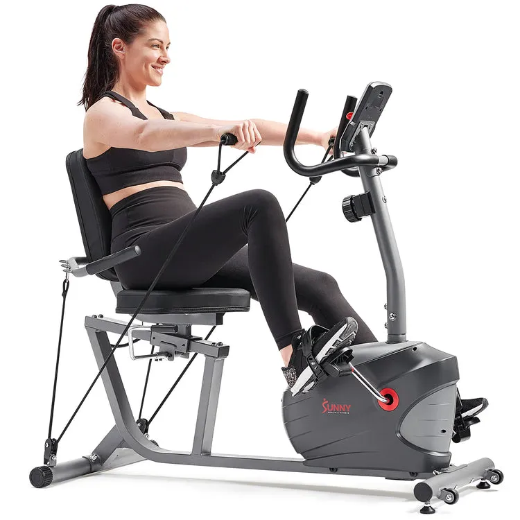 Sunny Health & Fitness Performance Interactive Series Recumbent Exercise Bike with Exclusive SunnyFit App Enhanced Bluetooth Connectivity - SF-RB420031