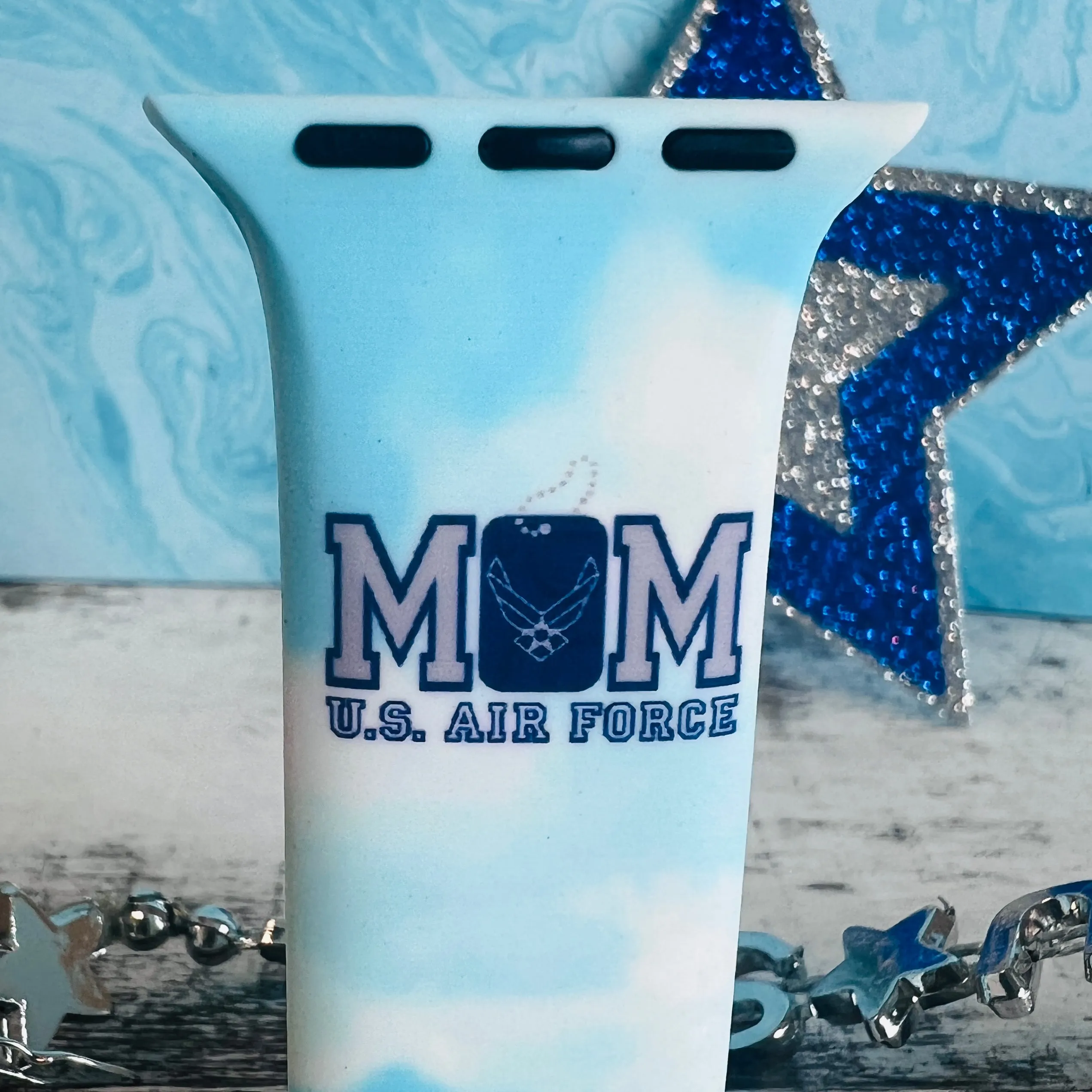 U.S. Air Force Mom Print Silicone Band For Apple Watch