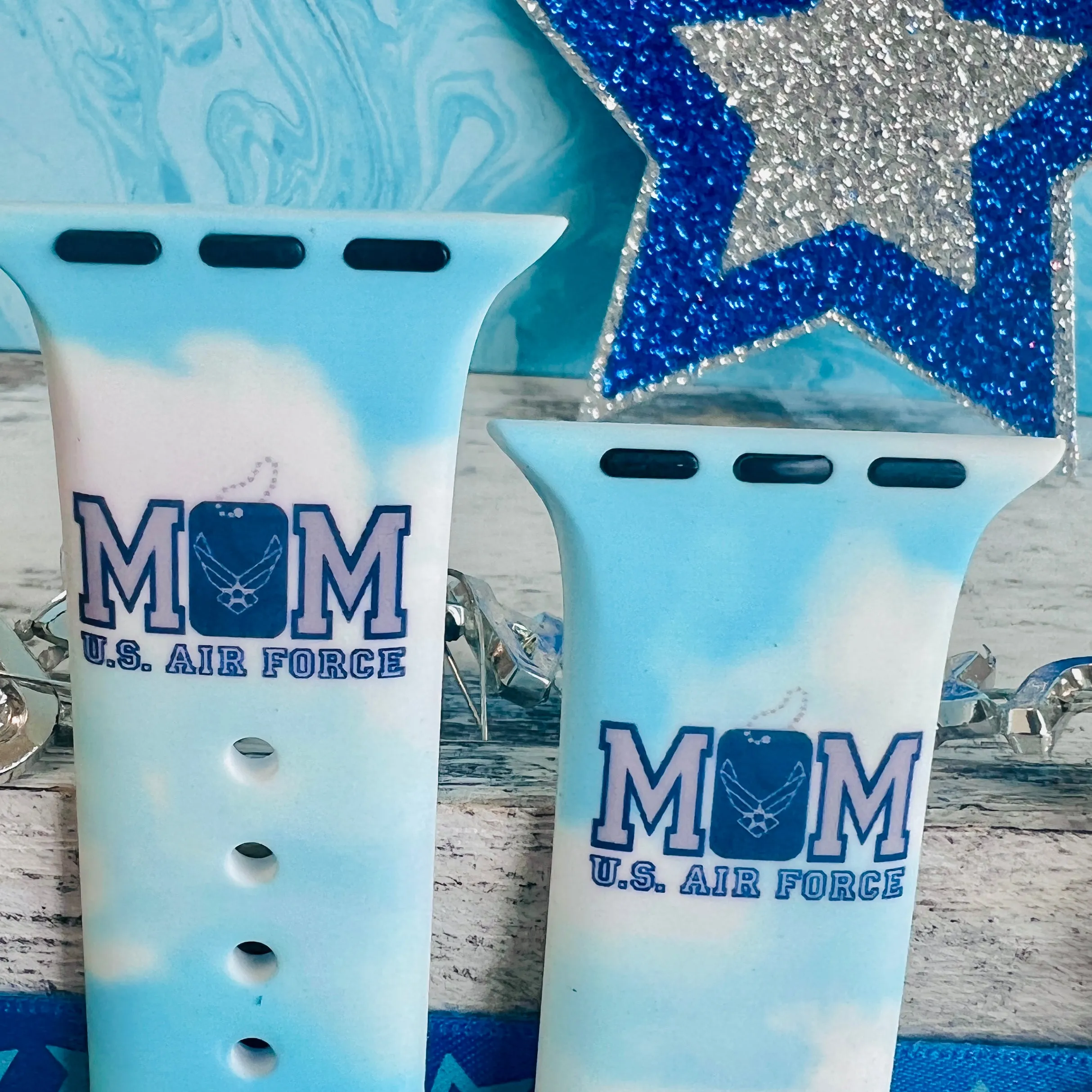 U.S. Air Force Mom Print Silicone Band For Apple Watch