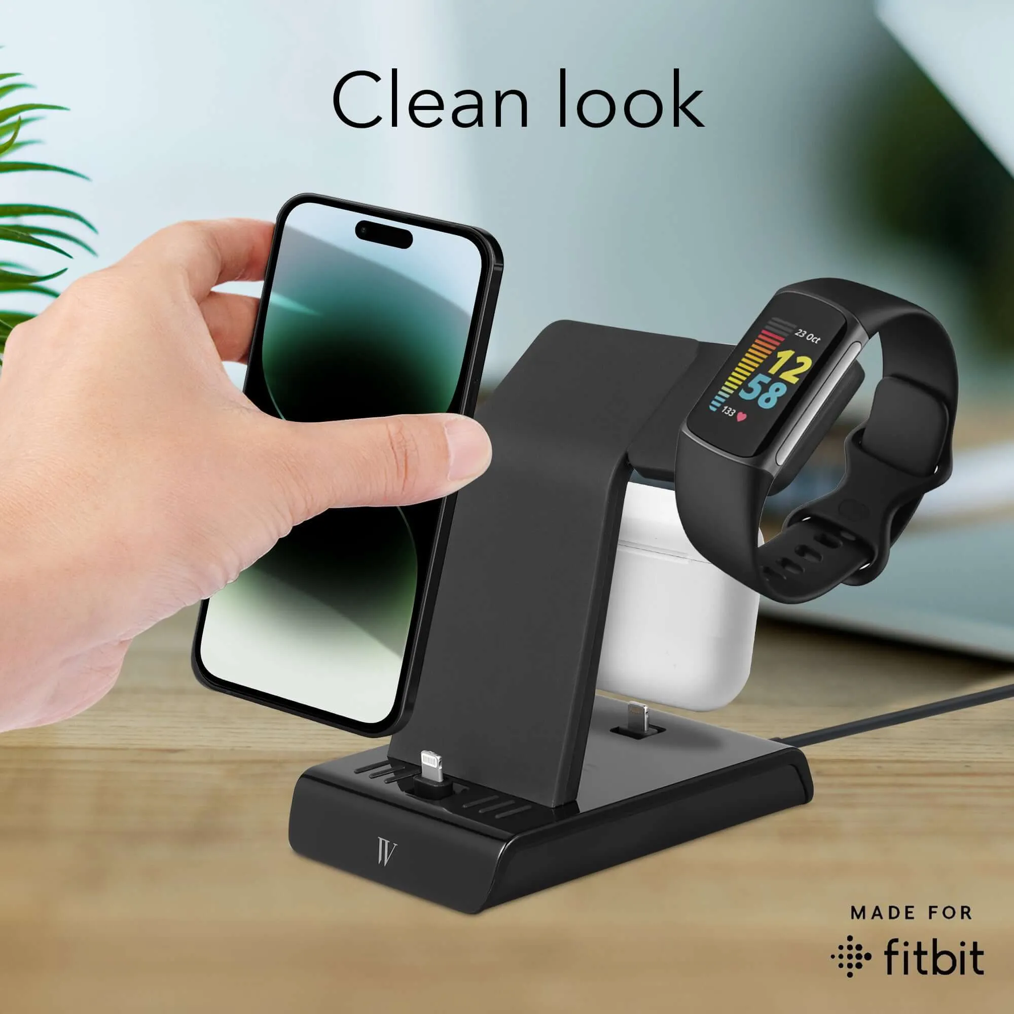 Wasserstein iPhone 3-in-1 Charging Station | Made for Fitbit, iPhone & Airpods