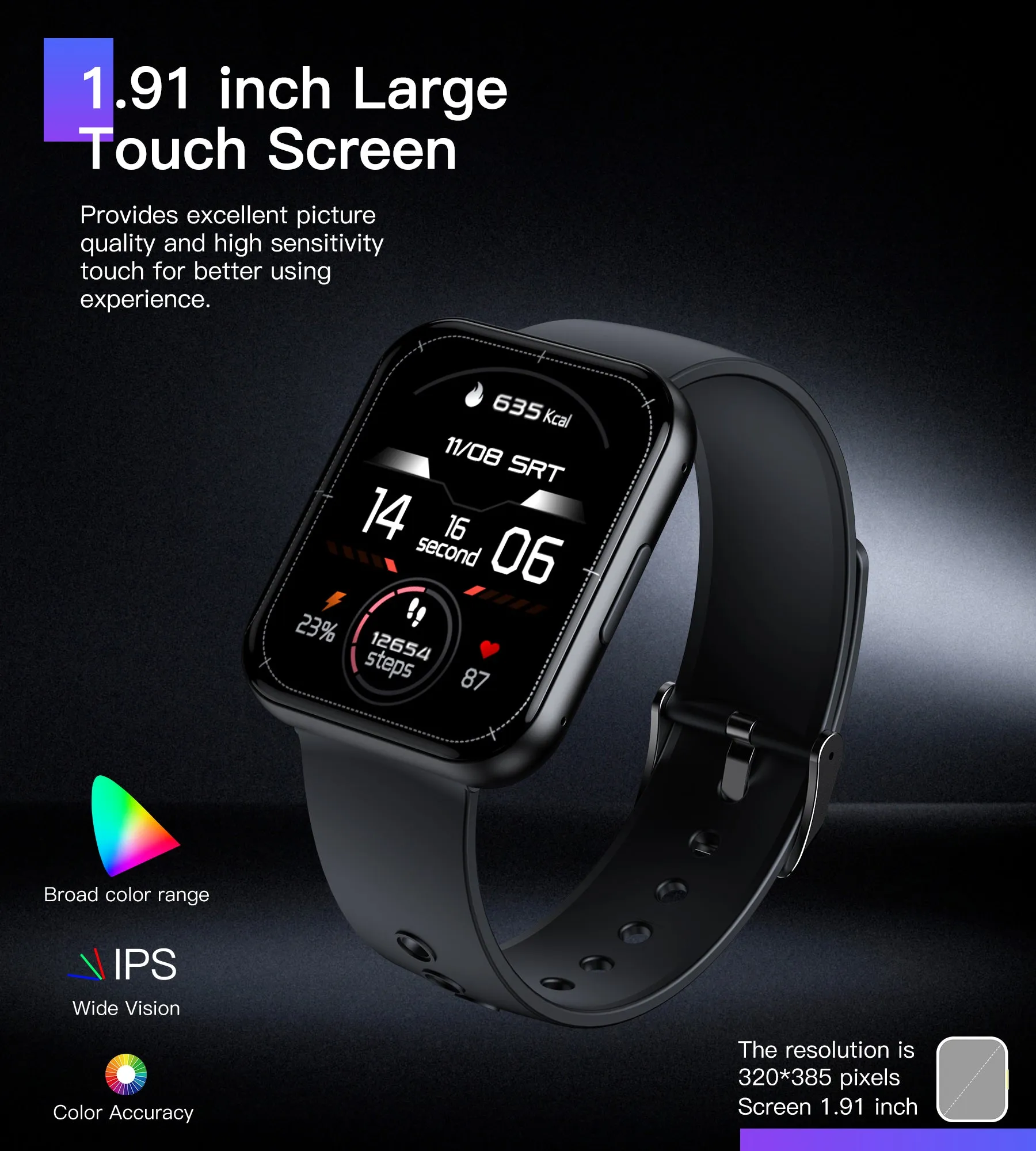 WT011 Choetech HD Screen & HD Call 1.9 Inch Smart Watch